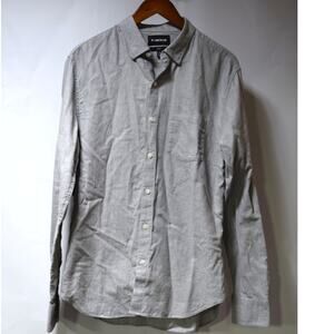Bonobos Slim Fit Button Up Shirt Mens Medium Gray Cotton Casual Office